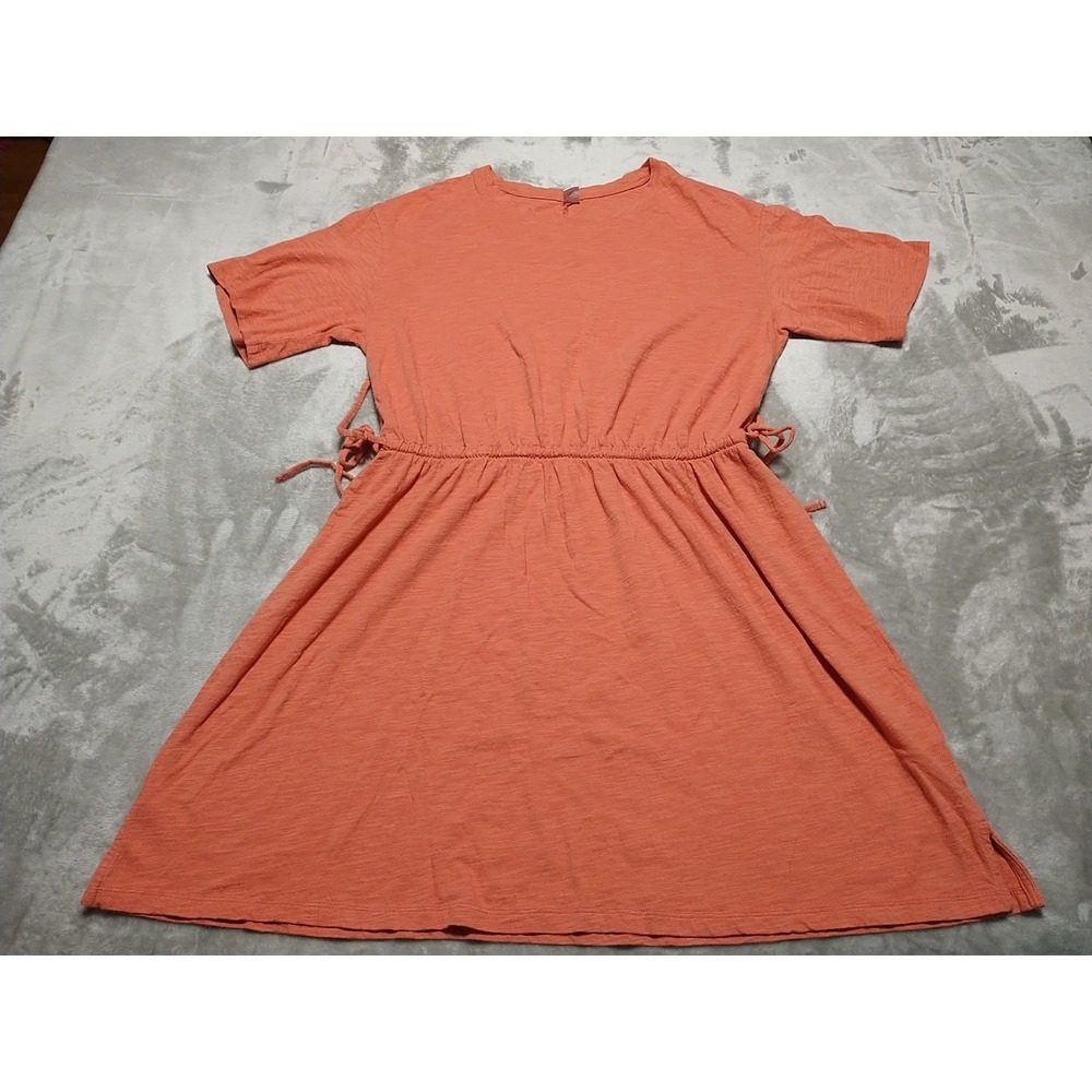 Old Navy Dress Ladies L Coral Elastic Waist Summer Beach Stretch Comfort